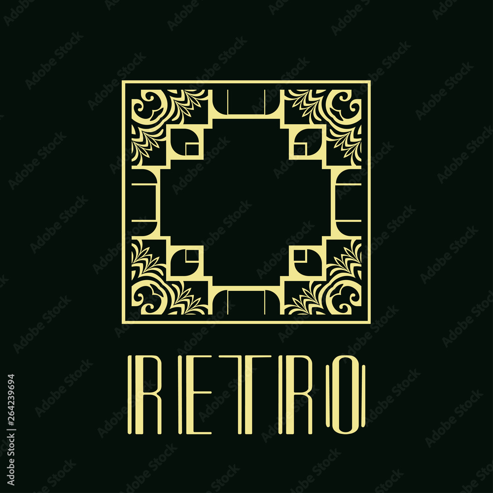 Vector geometric modern art deco style logo decoration Vector geometric modern art deco style logo decoration