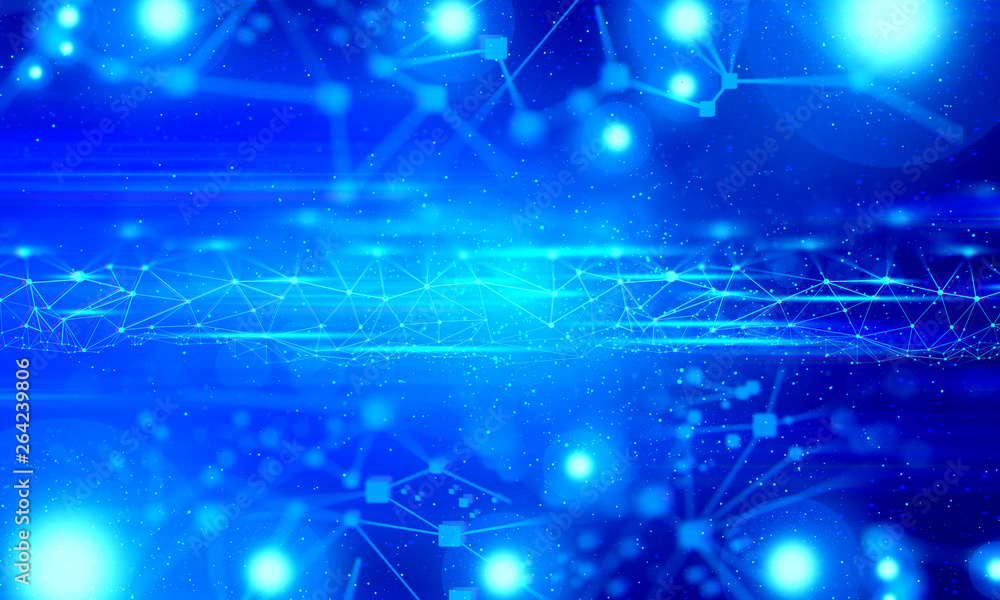 Fototapeta premium digital technology, network server background 3d illustration rendering, data deep learning, robotic ai science net web, neuron brain, futuristic connecting, internet of thing