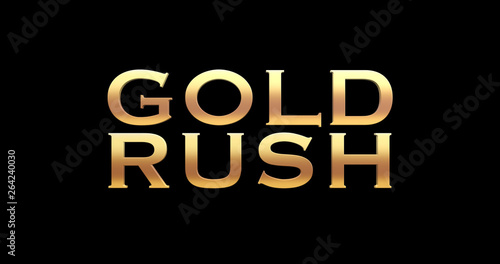 Tableau sur toile 3D illustration of Gold Rush text on black background