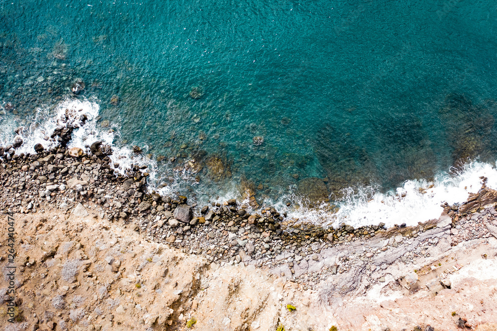 Obraz premium Aerial photo of summer beach and sea