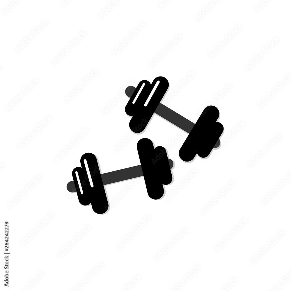 Dumbbell icon in flat style