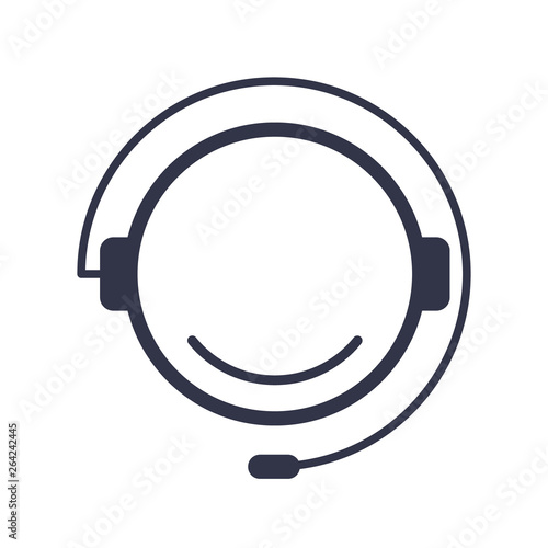 Call center operator line vector icon