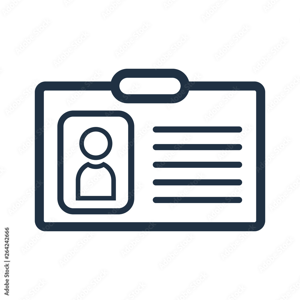 Identity card line icon. Identity card line icon.