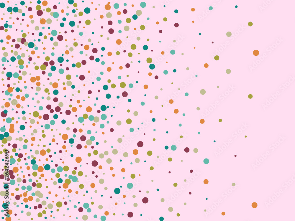 Festive background with multicolored confetti. Yellow, pink, blue circles but against a white background. Flying confetti. Festive background with multicolored confetti. Yellow, pink, blue circles but against a white background. Flying confetti.