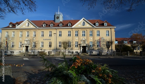 Town Hall in Falkensee in Brandenburg (Rathaus in Falkensee), near Berlin Spandau on November 13, 2016, Germany