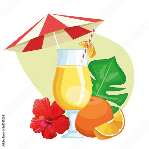 tropical drink with umbrella