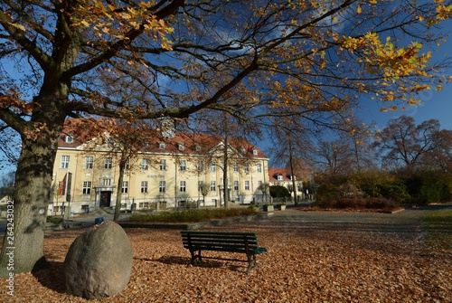 Town Hall in Falkensee in Brandenburg (Rathaus in Falkensee), near Berlin Spandau on November 13, 2016, Germany