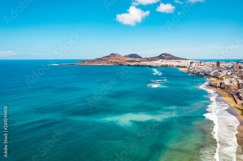 Aerial photo of summer beach and sea 