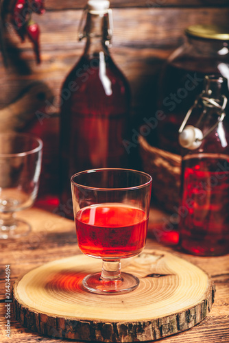 Homemade red currant liquor