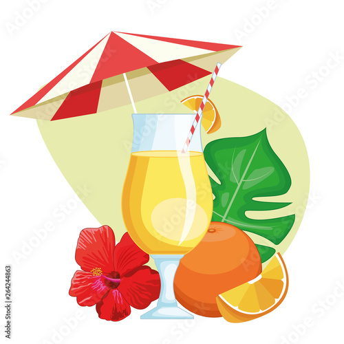 tropical drink with umbrella