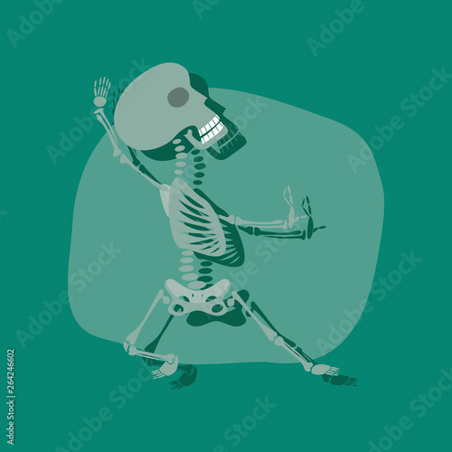 paper sticker on stylish background skeleton Halloween monster
