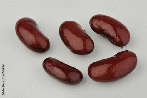Red kidney bean isolated on gray background