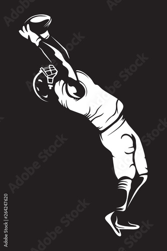 American football player. Quarterback isolated on white. Super bowl sport theme vector illustration.