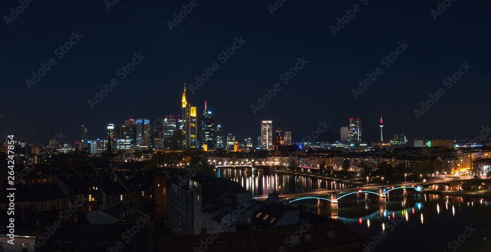 Frankfurt skyline in the night