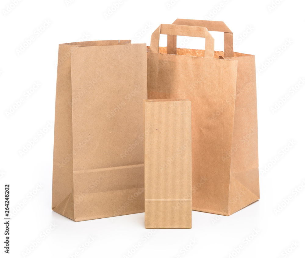 paper shopping bags on a white background paper shopping bags on a white background