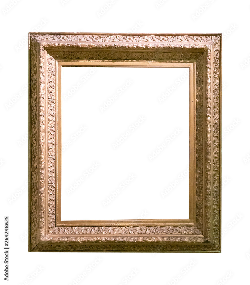 Fototapeta premium Frame picture antique antiques isolated on white background