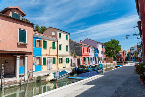 colored houses banks of canals italy venice © kurtov