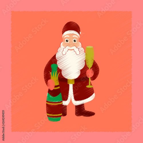 flat shading style icon Santa Claus