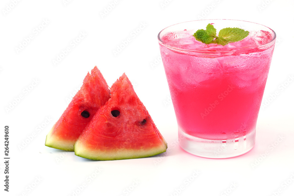 watermelon with slice of watermelon on white background watermelon with slice of watermelon on white background