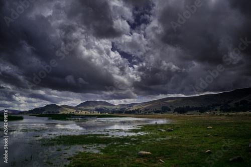 paisaje andino a orillas del mistico lago titicaca  © Alvaro