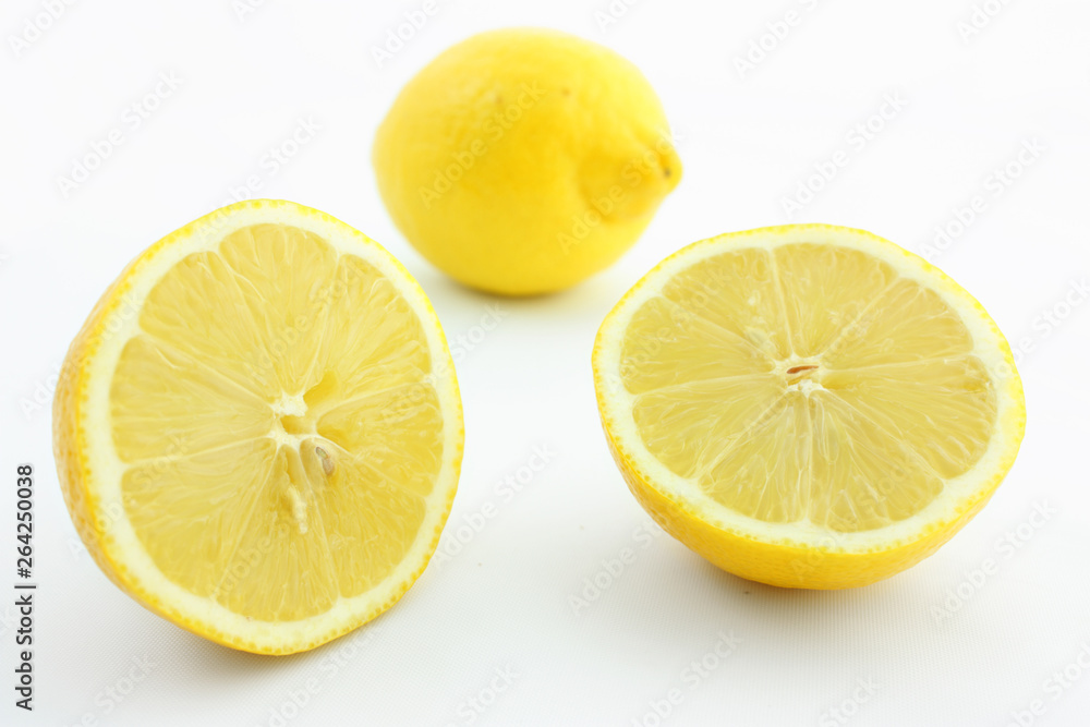 fresh lemons isolated on white background