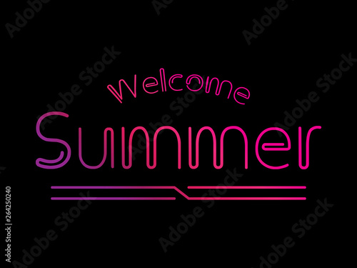 vector neon welcome summer