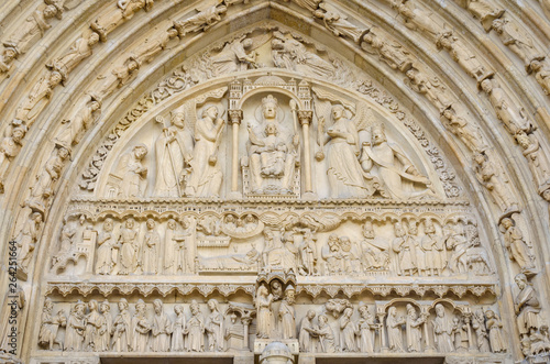 Tympanum of the portal of St Anne at Notre Dame