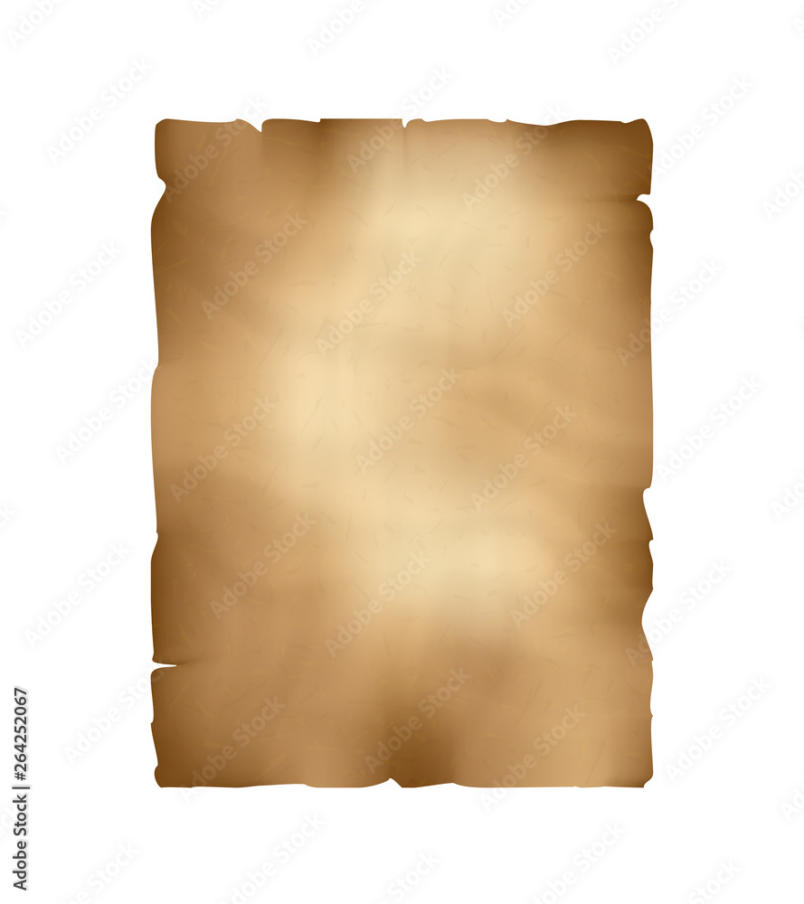 Ancient Parchment. Old Papyrus. Craft Paper. Vertical Banner with Space for Your Text