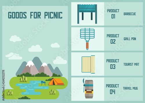 Goods for Picnic Shop Online Advertising Banner