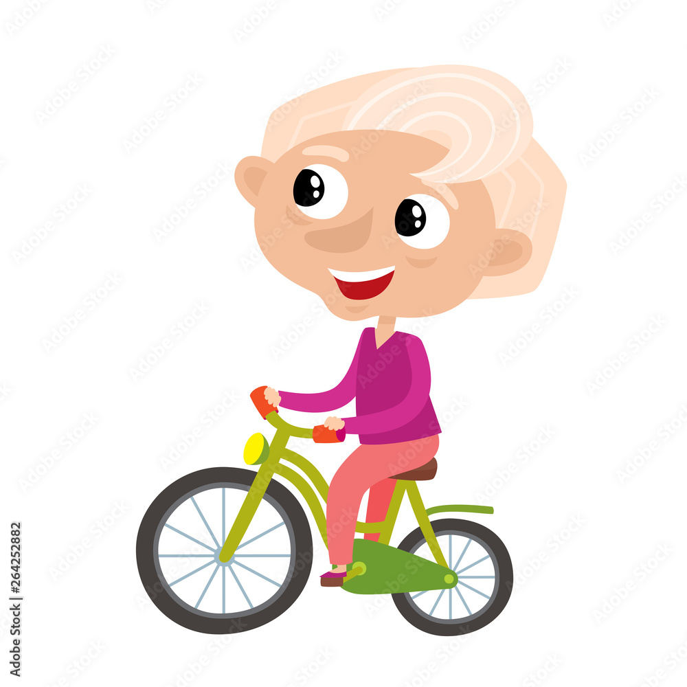 Vector illustration of grandmother in cartoon style isolated on white. Vector illustration of grandmother in cartoon style isolated on white.