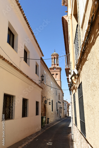 Street and church of Sant Martin, Ocaña, Toledo province, Castile-La Mancha, Spain photo