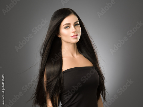 Beautiful hair woman black long hairstyle model 