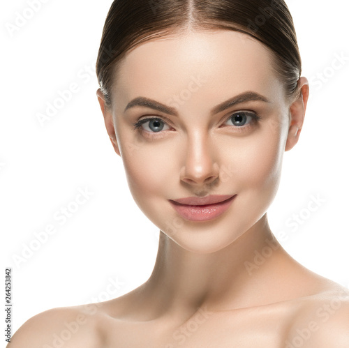 Beauty face healthy skin woman isolated on white © Utkamandarinka