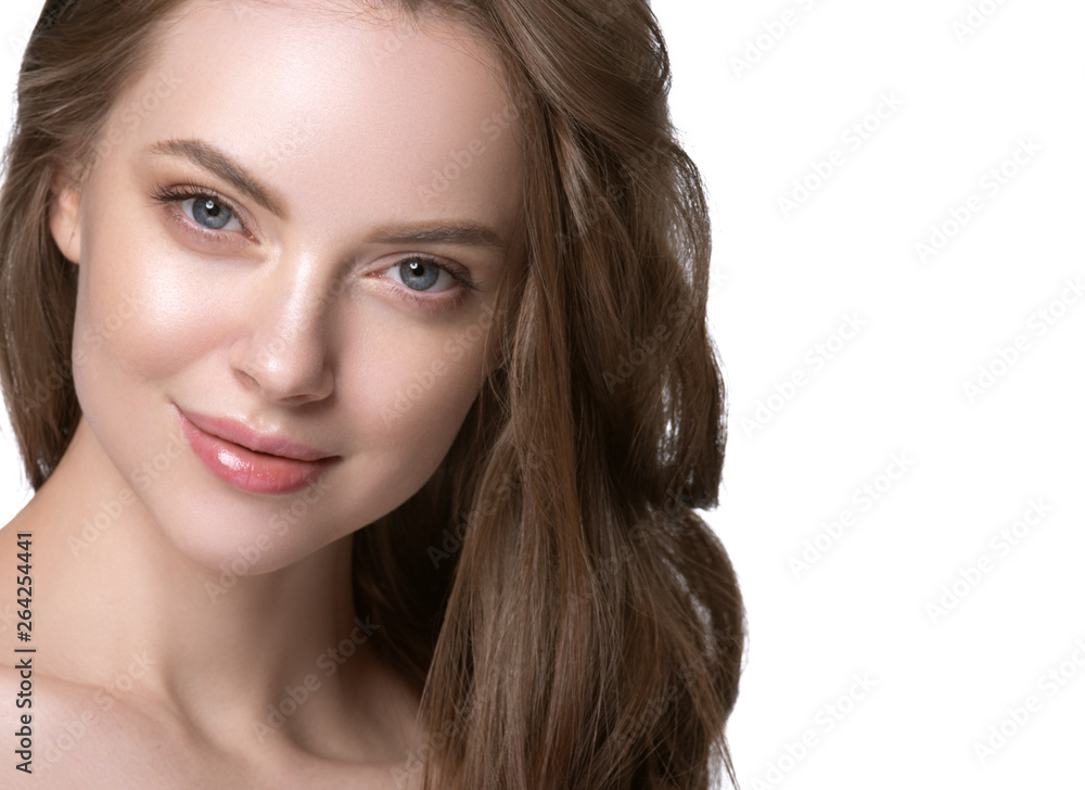 Beauty face healthy skin woman isolated on white Beauty face healthy skin woman isolated on white