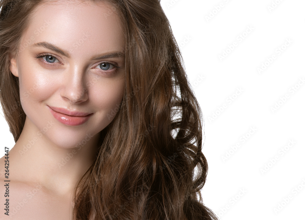 Fototapeta premium Beauty face healthy skin woman isolated on white
