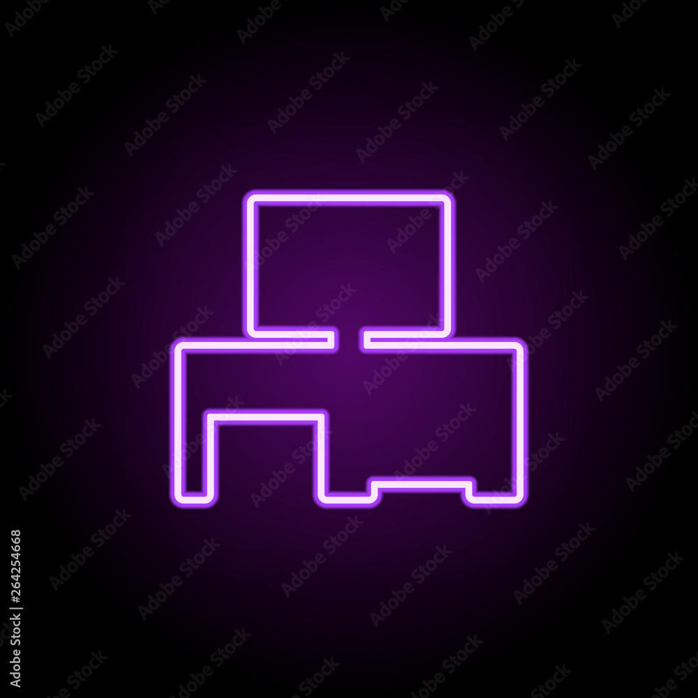 computer table neon icon. Elements of Furniture set. Simple icon for websites, web design, mobile app, info graphics computer table neon icon. Elements of Furniture set. Simple icon for websites, web design, mobile app, info graphics