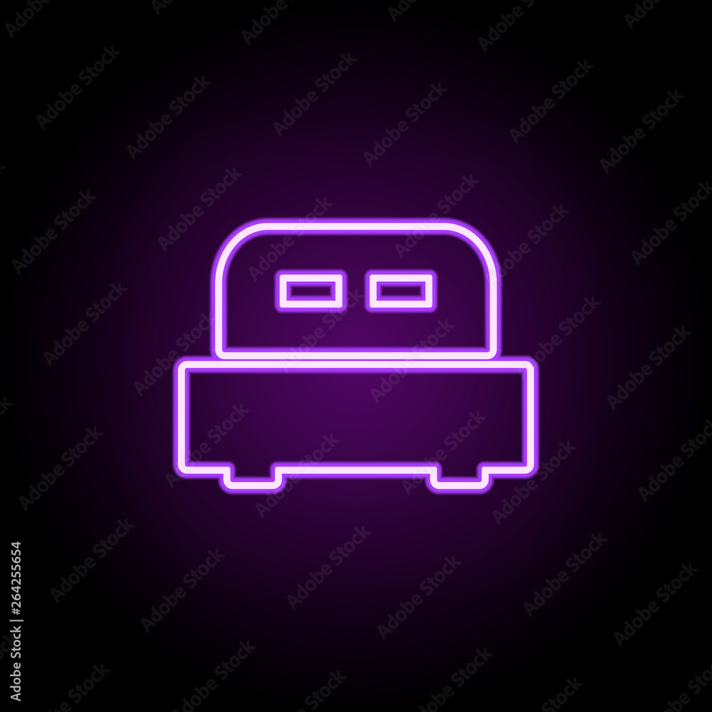 bed neon icon. Elements of Furniture set. Simple icon for websites, web design, mobile app, info graphics