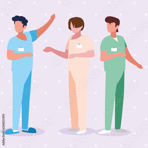 male medicine workers with uniforms