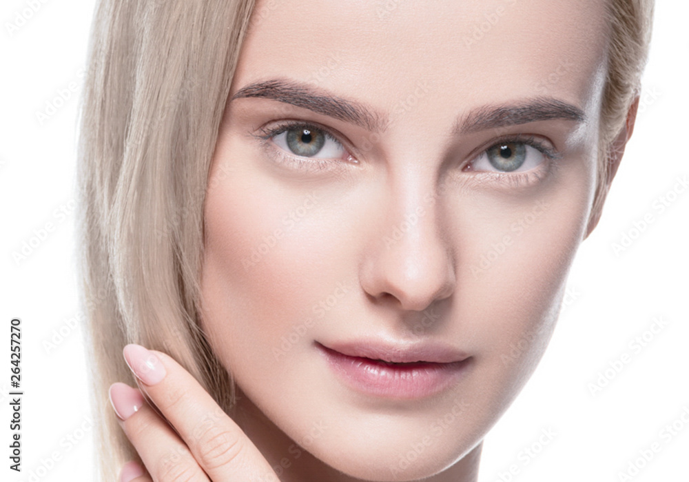 Beautiful hair woman blonde long hairstyle beauty healthy skin face closeup Beautiful hair woman blonde long hairstyle beauty healthy skin face closeup