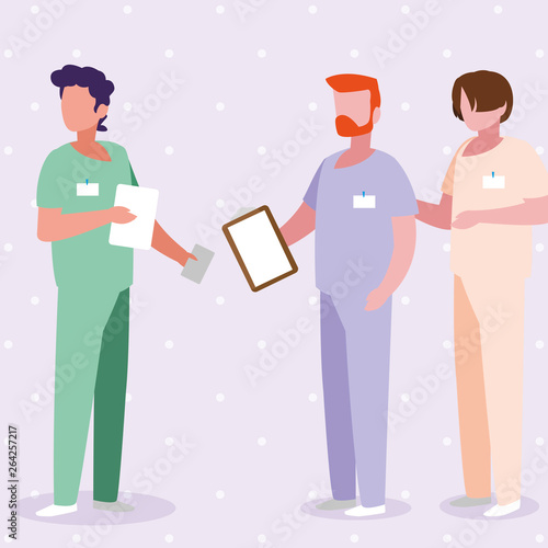 male medicine workers with uniforms