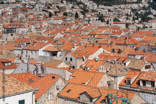 View of the old town from the city wall of Dubrovnik Croatia