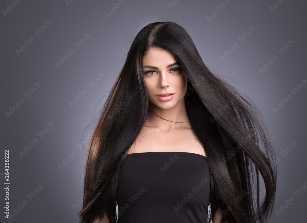 Beautiful hair woman long brunette smooth Beautiful hair woman long brunette smooth