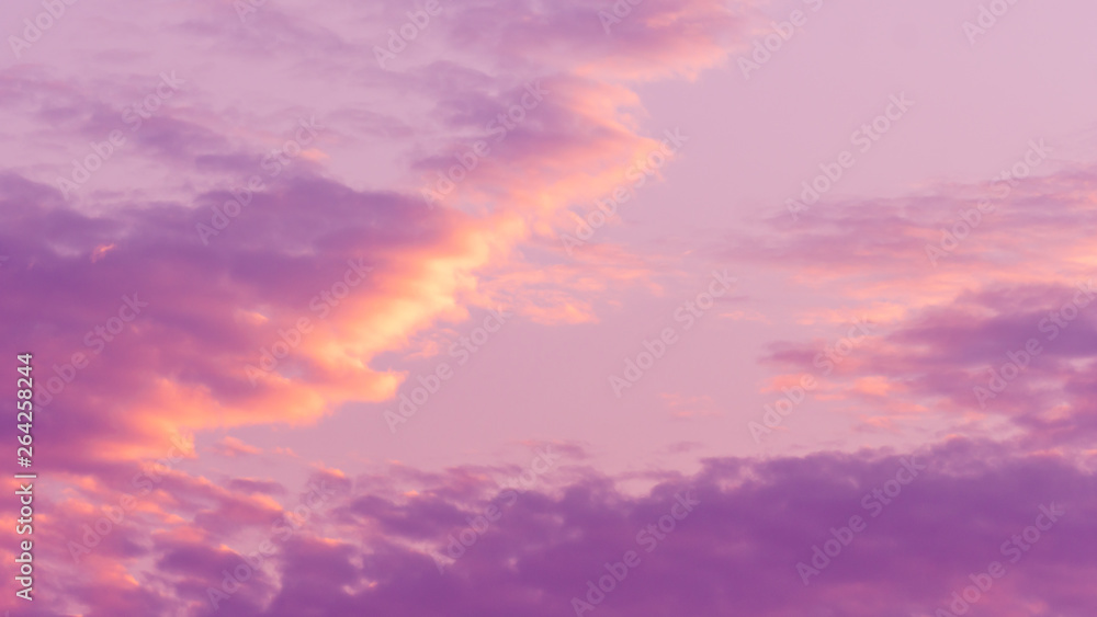dramatic and colorful cloudy sunset sky in the nature