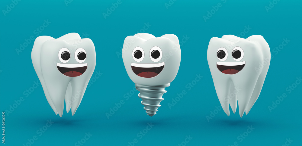 Fototapeta premium Dental care, dental implant, 3d rendering
