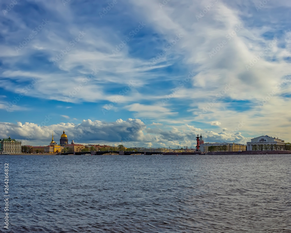 Peter and Paul fortress on hare island in St. Petersburg.
