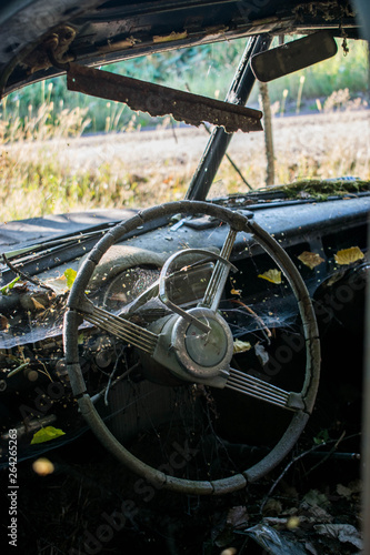 detail of an old car