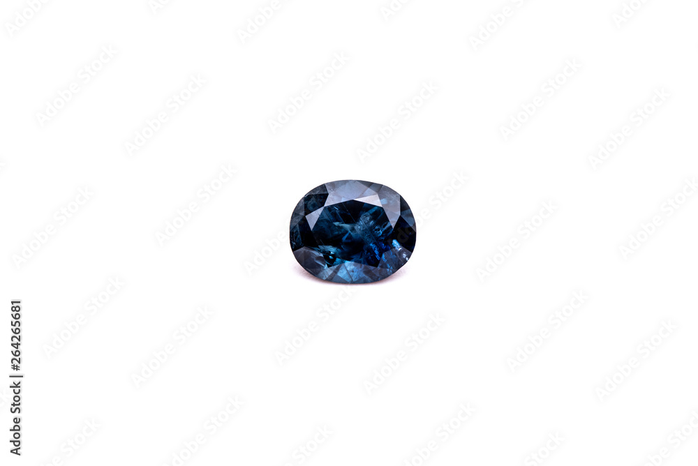 Fototapeta premium Sapphire Gemstone on White Background