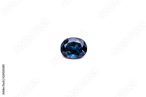 Sapphire Gemstone on White Background