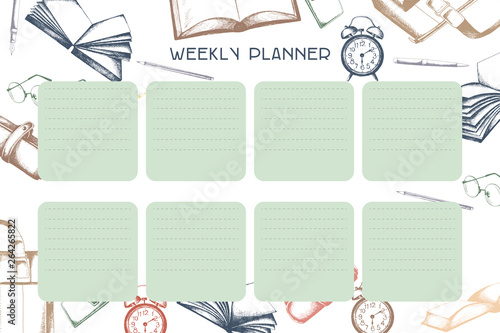 Weekly organize, planner for students and businessmens