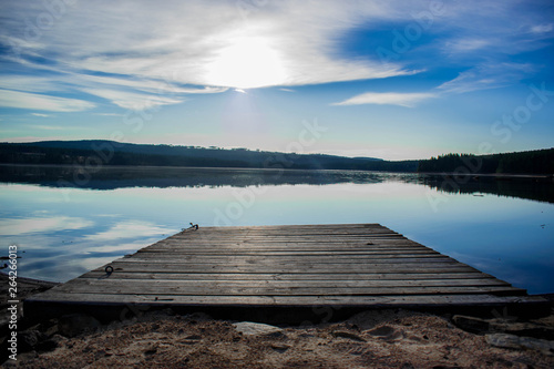 sunset on lake